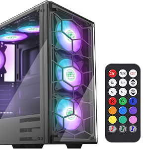 MUSETEX Phantom Black ATX Mid-Tower Desktop Computer Gaming Case
